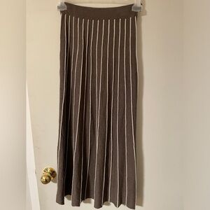 KOTN chestnut and cream stripe skirt size S